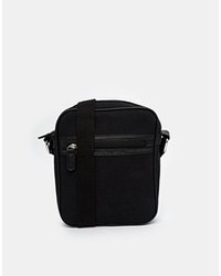 French Connection Canvas Small Messenger Bag Black