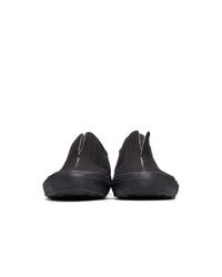 Yohji Yamamoto Black Canvas Gore Slip On Sneakers