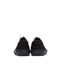 Yohji Yamamoto Black Canvas Gore Slip On Sneakers
