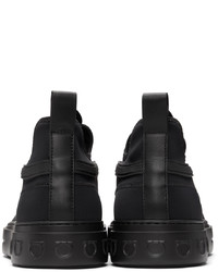 Salvatore Ferragamo Black Padded Borg Sneakers