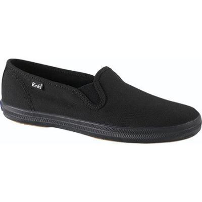 Keds Champion Slip On Black Canvas Casual Shoes, $35 | Shoebuy | Lookastic