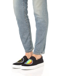 Joshua Sanders Rainbow Smile Slip On Sneakers