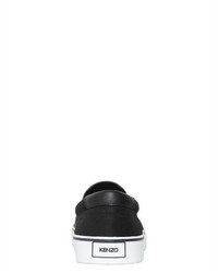 Kenzo Tiger Cotton Canvas Slip On Sneakers