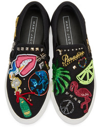 Marc Jacobs Black Embroidered Mercer Sneakers