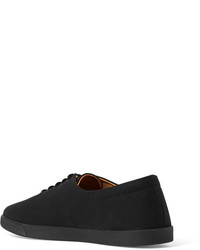 The Row Dean Embroidered Canvas Sneakers Black