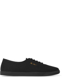 The Row Dean Embroidered Canvas Sneakers Black