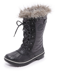 Black Canvas Snow Boots