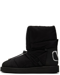 Valentino Garavani Black Nylon Winter Boots