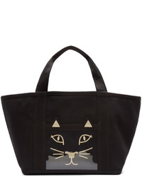 Charlotte Olympia Black Ami Kitty Tote Bag