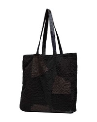 By Walid Black And Grey Patch Detail Tote Bag