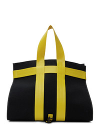 Sunnei Black And Yellow Parallelepipedo Tote