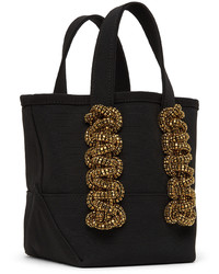 Kara Black Crystal Cobra Mini Tote Bag