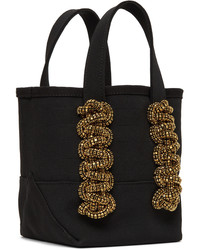 Kara Black Crystal Cobra Mini Tote Bag