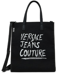 VERSACE JEANS COUTURE Black Handwritten Logo Tote