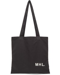 Mhl By Margaret Howell Black Logo Shopper Tote