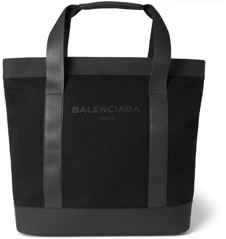 Balenciaga Canvas And Leather Tote Bag 