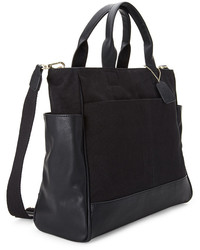 Forever 21 Canvas Faux Leather Tote