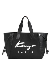 Kenzo Essentials Canvas Leather Tote Bag