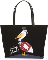 Kate Spade New York Expand Your Horizons Pelican Francis Canvas Tote Black
