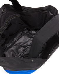 Neiman Marcus Two Tone Neoprene Tote Bag Blackcobalt