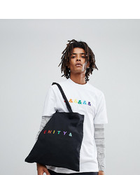 ASOS DESIGN X Glaad Tote Bag With Unity Embroidery In Black