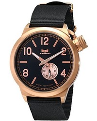 Vestal Unisex Can3n06 Canteen Zulu Rose Gold Stainless Steel Watch With Black Canvas Band