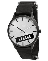 Versus By Versace So6090014 Less Aluminum And Stainless Steel Watch With Black Canvas Band
