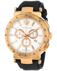 Versace Vfg070013 Mystique Rose Gold Ion Plated Watch With Leather Band