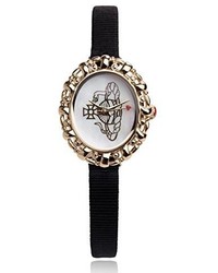 Vivienne Westwood Vv005cmbk Rococo Swiss Quartz Black Canvas Strap Watch