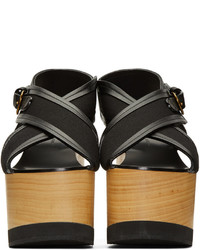 Isabel Marant Black Zlova Wedge Sandals