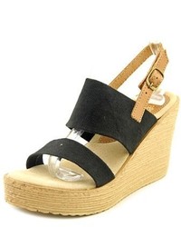 Sbicca Camilla Open Toe Canvas Wedge Sandal