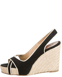 Christian Louboutin Canvas Wedge Sandals
