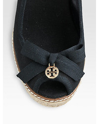 Tory Burch Jackie Canvas Espadrille Wedges