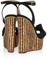 Charlotte Olympia Miranda Canvas Wedge Sandals