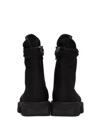 Rick Owens DRKSHDW Black Bozo Megatooth Lace Up Boots