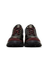 Prada Red And Grey Hybrid Hiking Boots