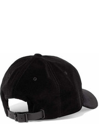 Rag & Bone Marilyn Leather Trimmed Velvet Baseball Cap Black
