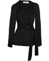 Chalayan Cape Effect Belted Twill Jacket Black