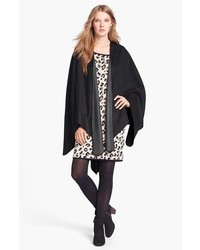 Chelsey Solid Reversible Silk Cape Black Grey One Size One Size