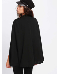 Romwe Double Breasted Cape Coat