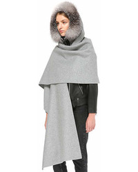 Mackage Helina X Wool Cloak With Fur Trim