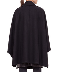 Akris Long Sleeve Cashmere Cape Wattached Scarf Black