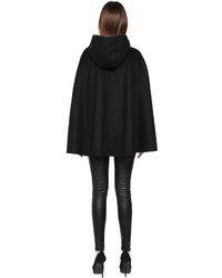 Mackage Padma Black Double Face Wool Cape With Hood
