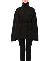 Max Studio Brushed Doubleweave Belted Cape