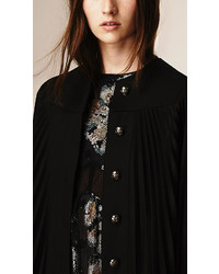 Burberry Pleated English Woven Technical Wool Cape