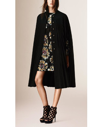 Burberry Pleated English Woven Technical Wool Cape