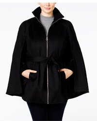 Laundry by Shelli Segal Plus Size Zipper Front Belted Cape Coat Only At Macys