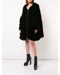 Vera Wang Velvet Oversized Hooded Coat