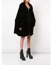 Vera Wang Velvet Oversized Hooded Coat