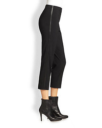 Piazza Sempione Audrey Faux Leather Trim Cropped Pants